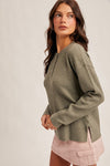Waffle Button Pullover