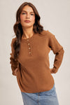 Waffle Button Pullover