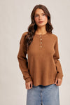 Waffle Button Pullover