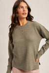 Waffle Button Pullover