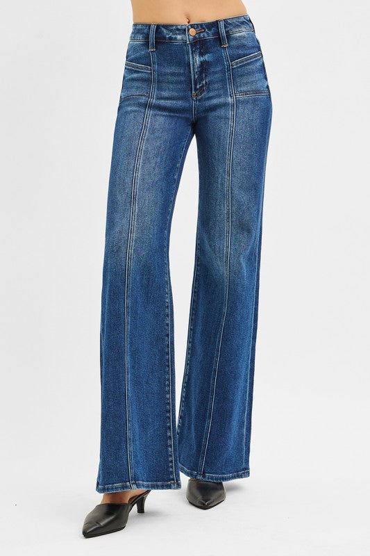 Risen Mid Rise Pocket Detail Jeans