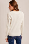 Scallop Edge Vneck Lightweight Sweater