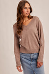 Scallop Edge Vneck Lightweight Sweater