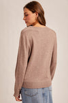 Scallop Edge Vneck Lightweight Sweater