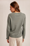 Scallop Edge Vneck Lightweight Sweater