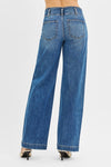 Risen Double Button Wide Baggy Leg Jean