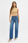 Risen Double Button Wide Baggy Leg Jean