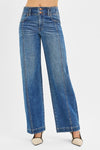 Risen Double Button Wide Baggy Leg Jean