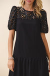 Sparkle Eyelet Little Black Dress