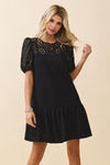 Sparkle Eyelet Little Black Dress