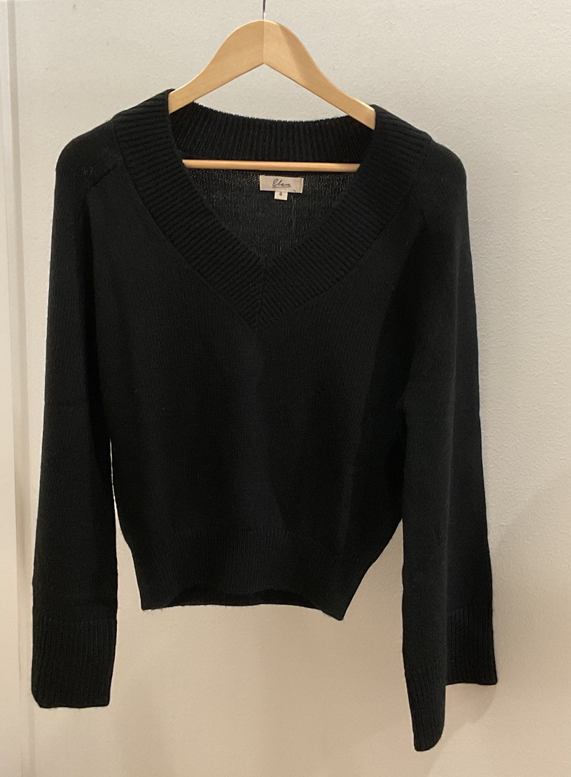 Elan Black Flare Sleeve Sweater