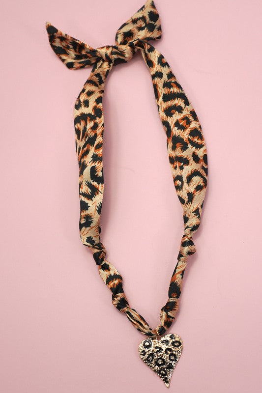 Animal Print Scarf Necklace