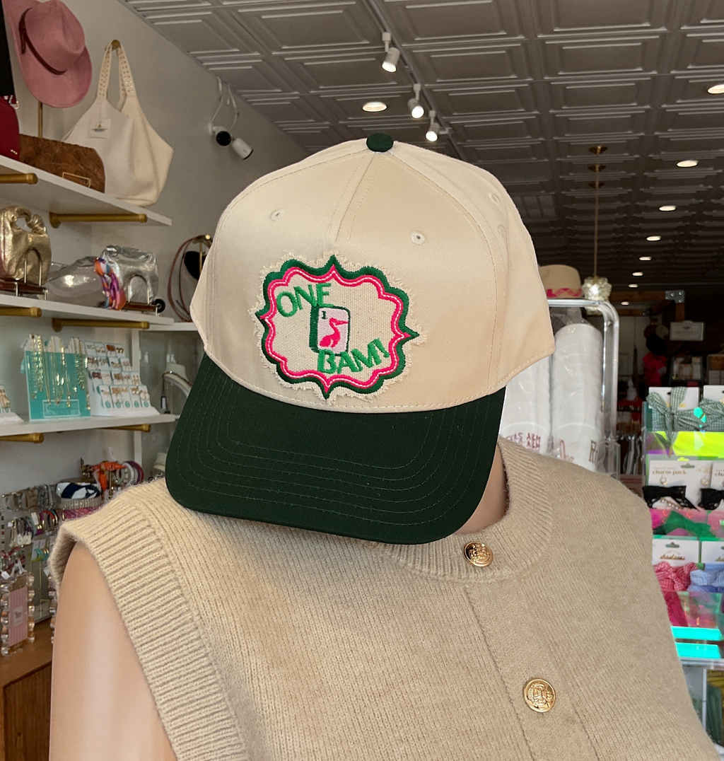 Trucker Hat- One Bird Bam- Forest Green Brim