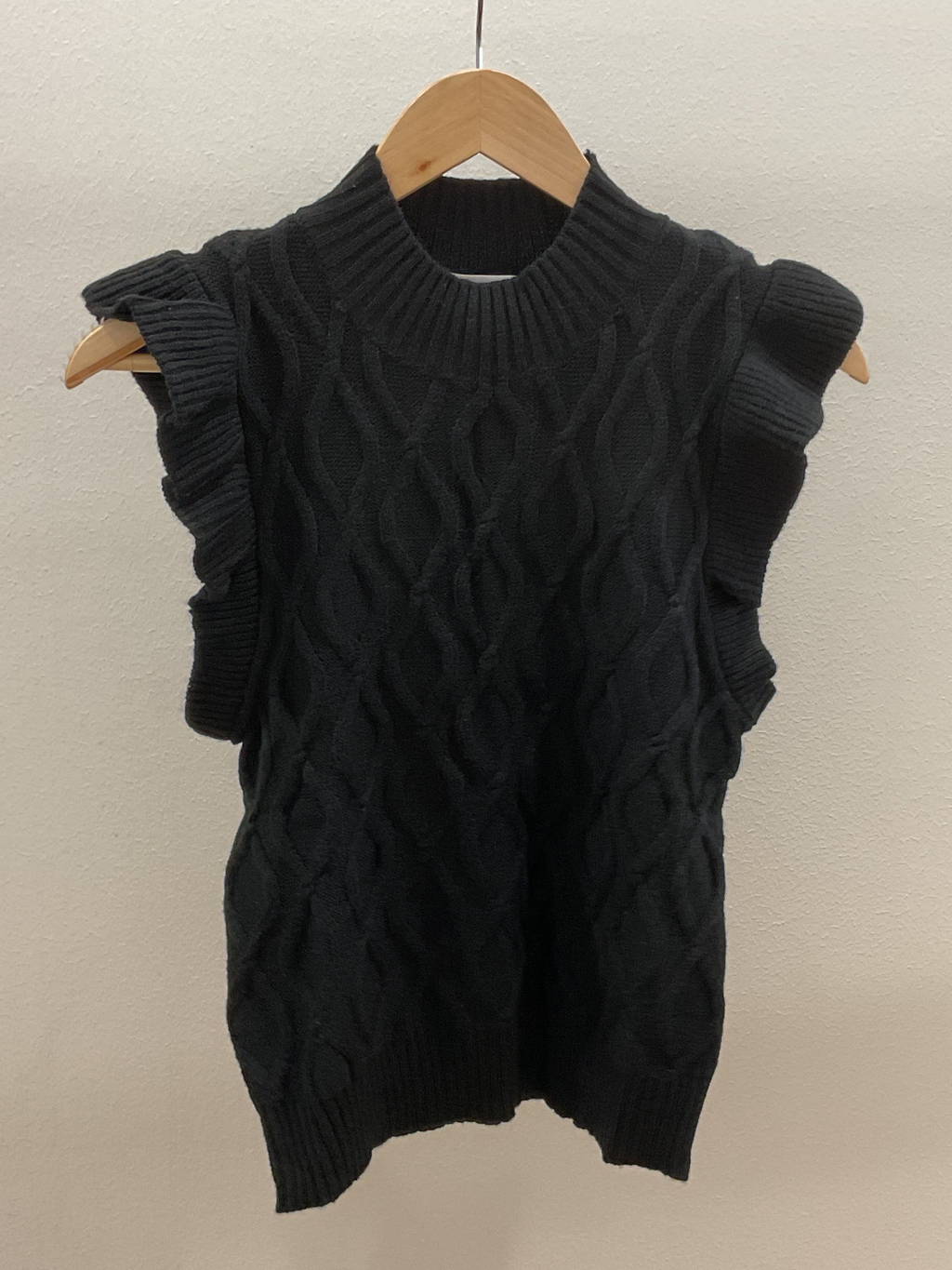 Cable Knit Flutter Sleeve Sweater Top