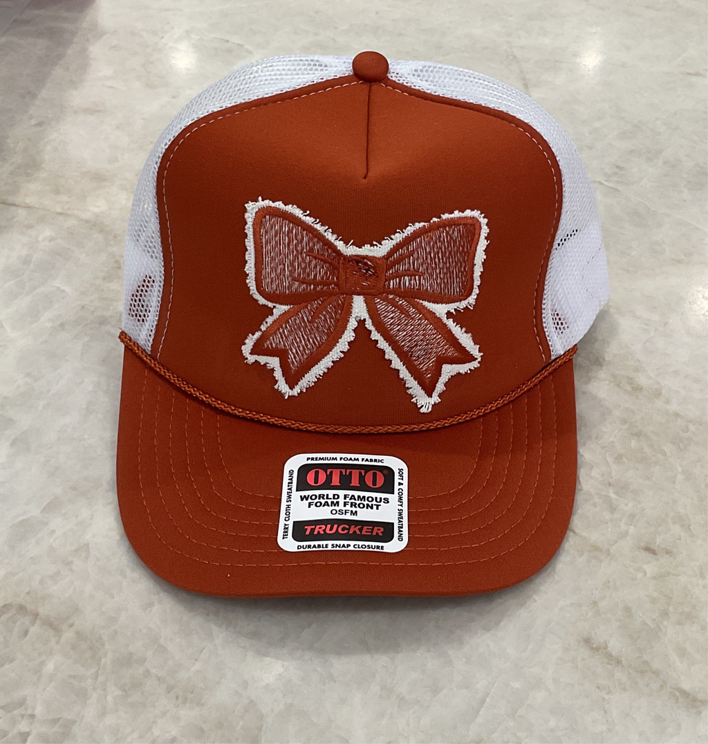 Trucker Hat - Burnt Orange bow hat