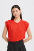 Orange Gathered Sleeve Tee