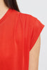 Orange Gathered Sleeve Tee