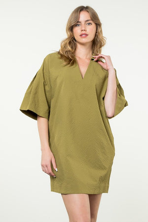 THML Olive textured dress FINAL SALE