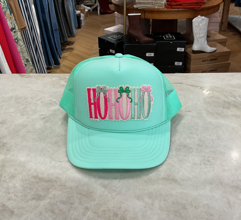 Trucker Hat- HoHoHo- Mint Green Hat