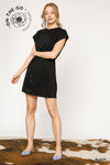 Luxe knit Black Front Tie Dress