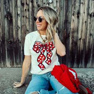 Big Heart Bow Tee  FINAL SALE