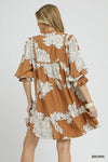 Anna Floral 3/4 Sleeve Dress