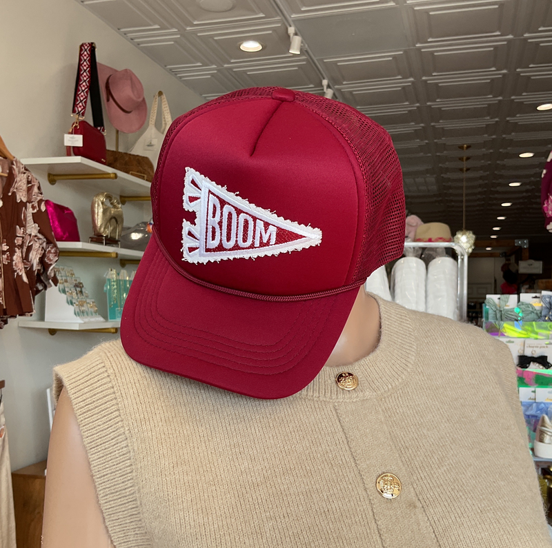 Trucker Hat- Burgundy- BOOM