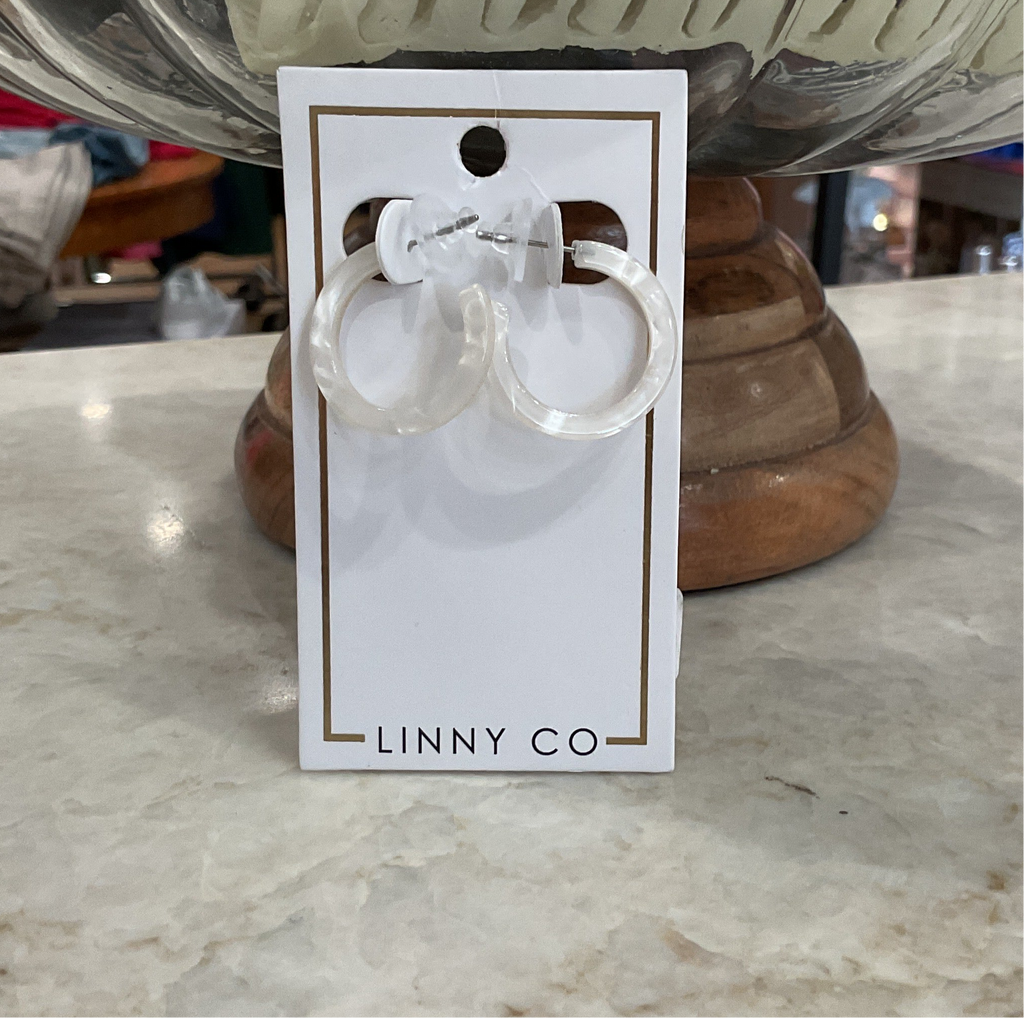 LINNY CO Holly Mini Hoop Ivory Pearl