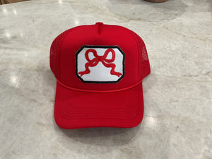 Trucker Hat - All Red with Red & Black Bow