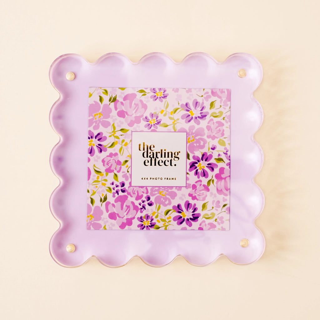 Square Scalloped Acrylic Frame Purple