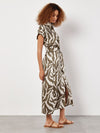 Olive Zebra Print Midi