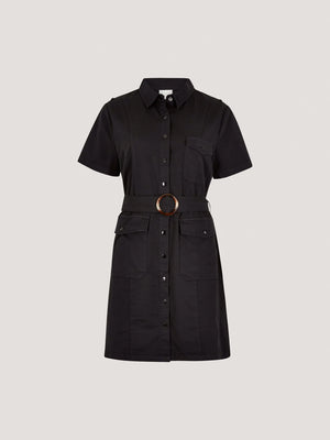 Apricot Black Cargo Mini Dress