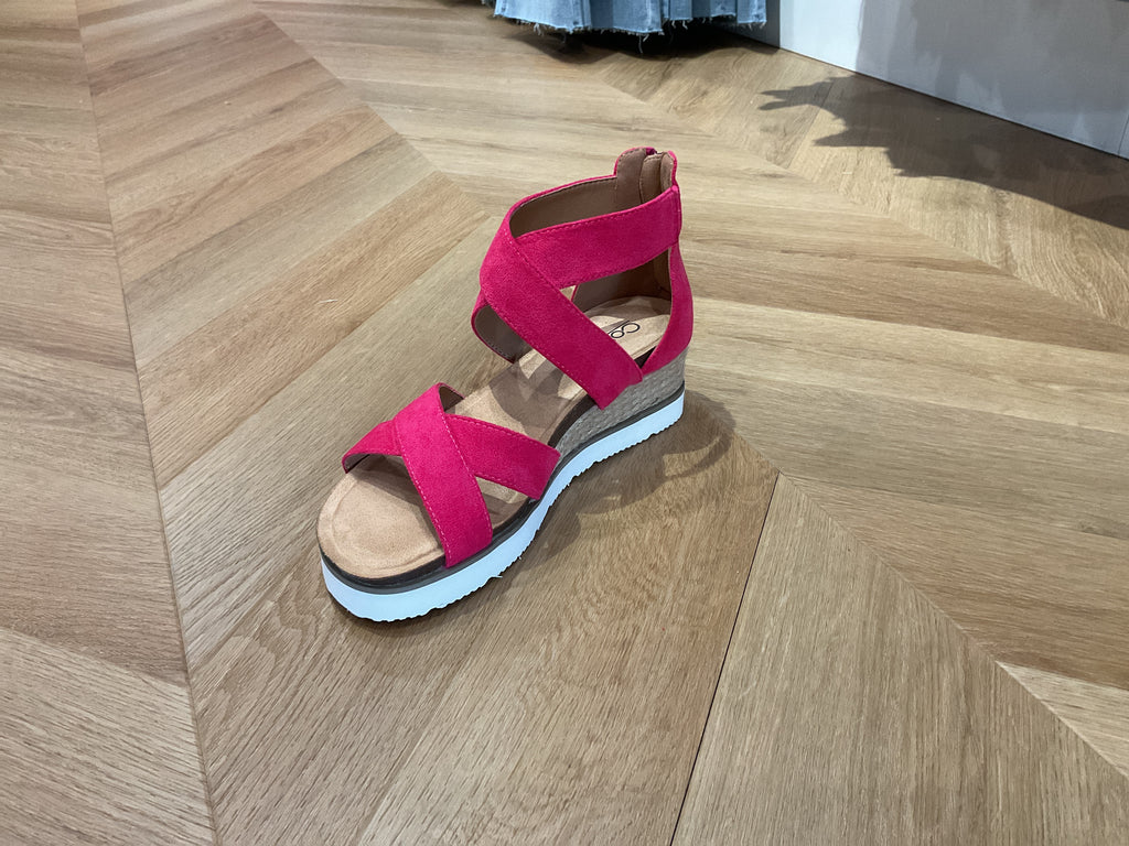 Corky’s Platform wedge sandal fuchsia FINAL SALE
