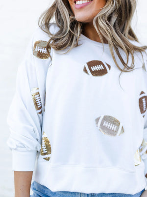 Millie Sequin Football LUX Sweatshirt