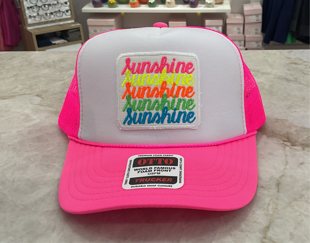 Trucker Hat- Neon Pink Sunshine