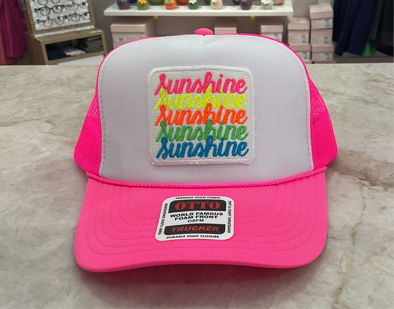 Trucker Hat- Neon Pink Sunshine