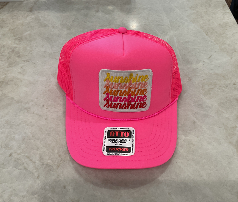 Trucker Hat - All neon pink Sunshine