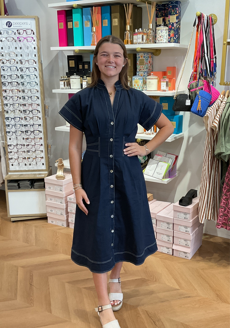 THML Denim Button Down Midi