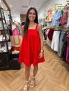 Contrast Stitch Tank Dress