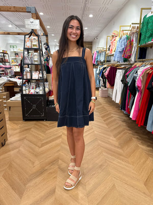 Contrast Stitch Tank Dress
