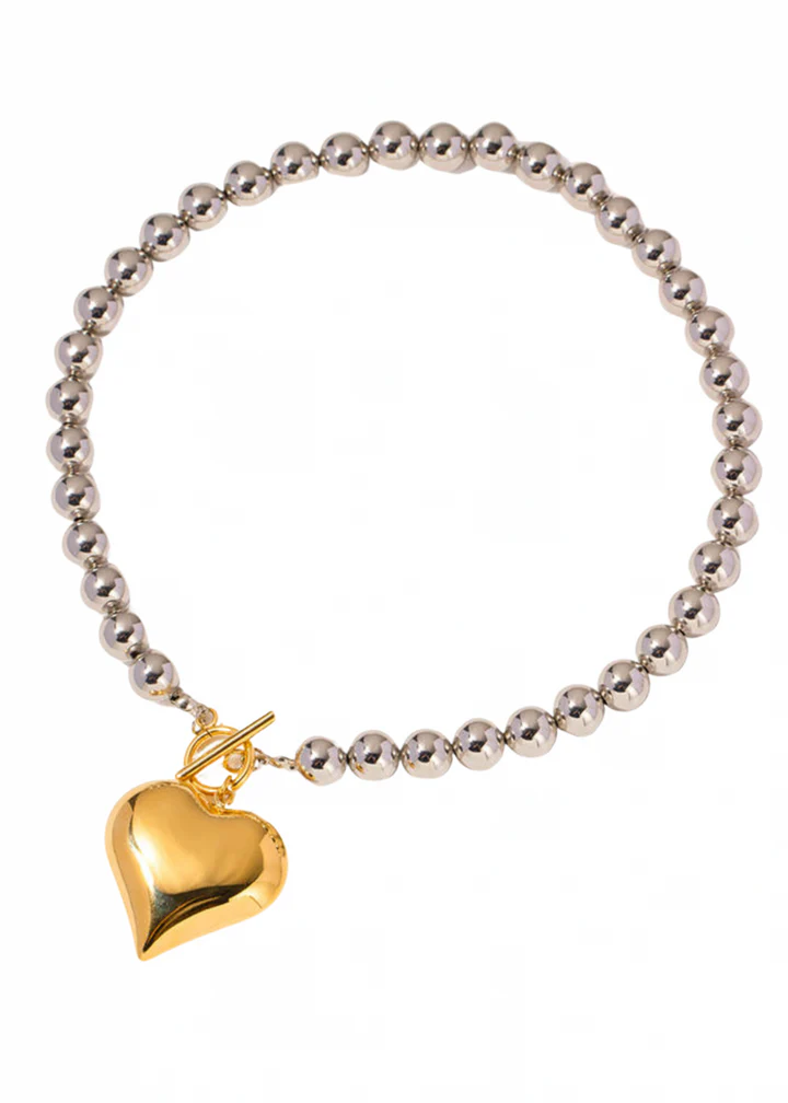 H Jane Two toned heart necklace