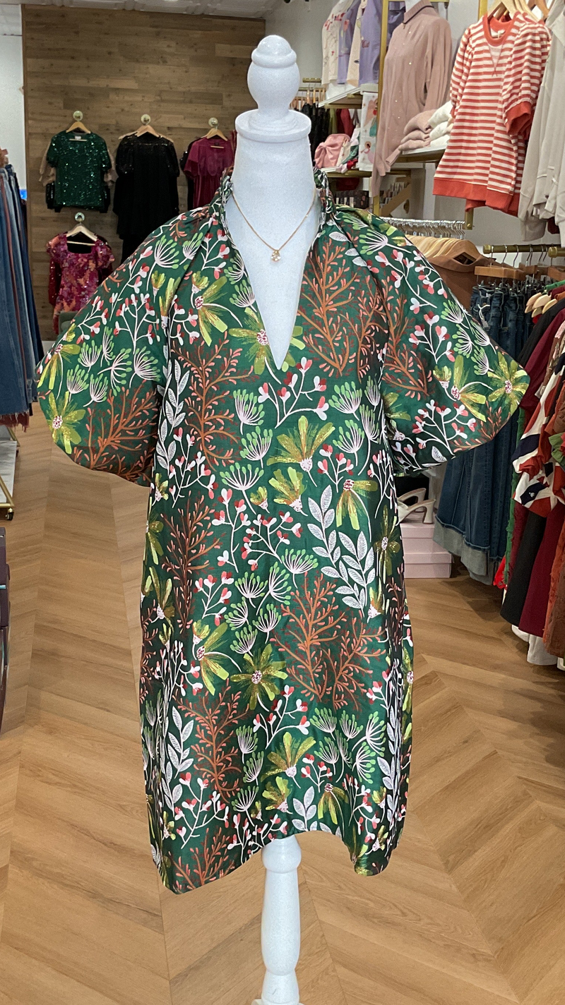 THML Green Floral Dress