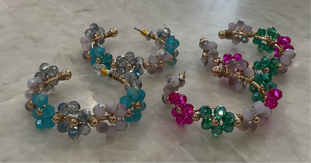 Flower Hoop Earrings
