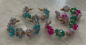 Flower Hoop Earrings