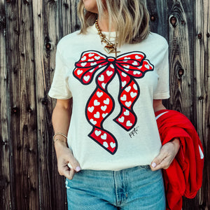 Big Heart Bow Tee  FINAL SALE