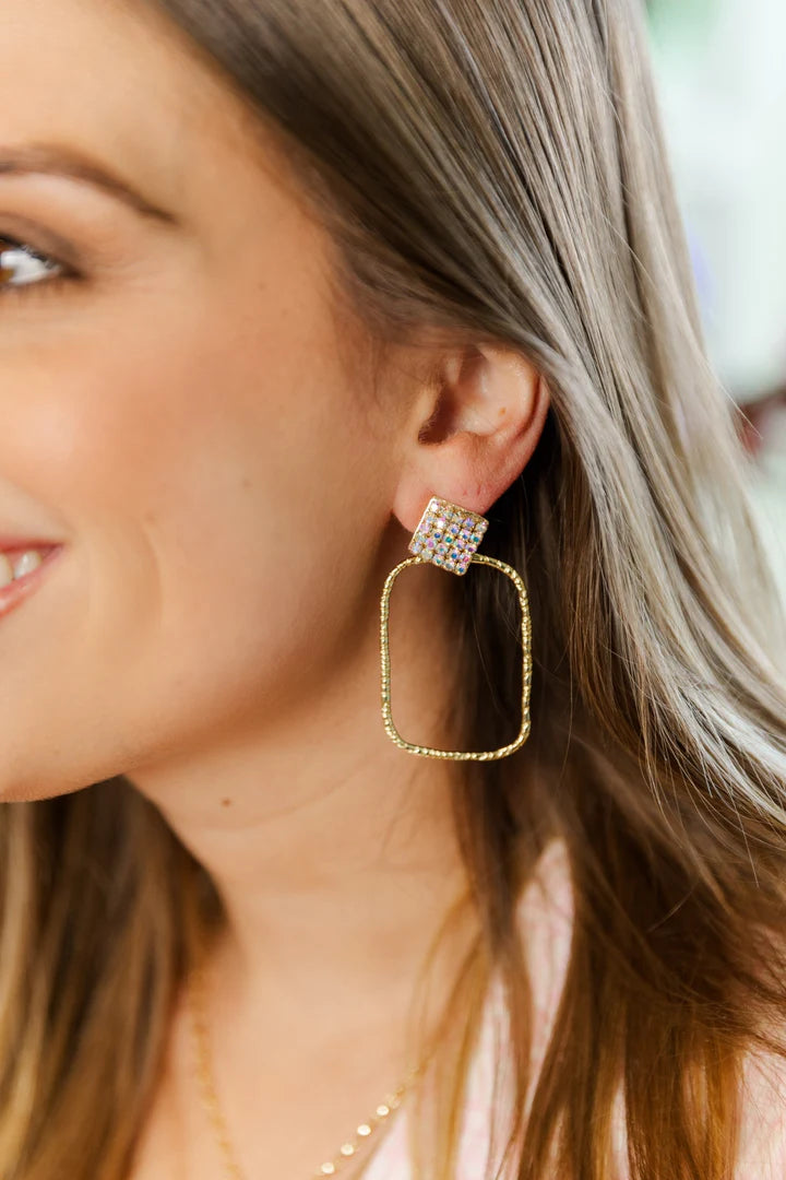 Taylor Shaye Jessie Hoops - Iridescent / Rectangle