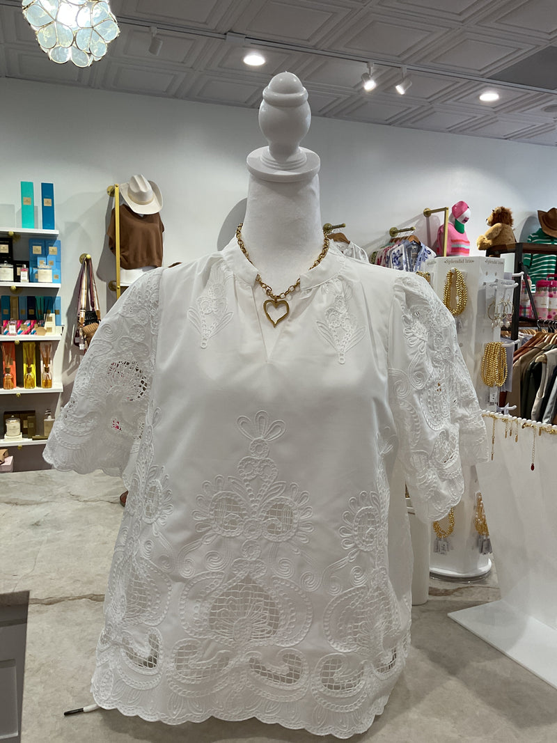 Elise Eyelet Embroidered Blouse – OhSewPeachy