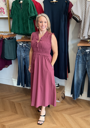 Pinch Smocked Bodice Midi