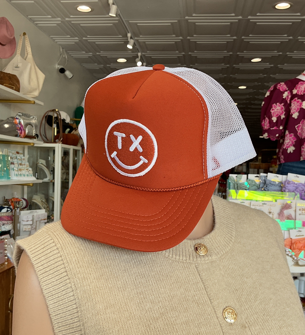 Trucker Hat- Rust TX Smiley