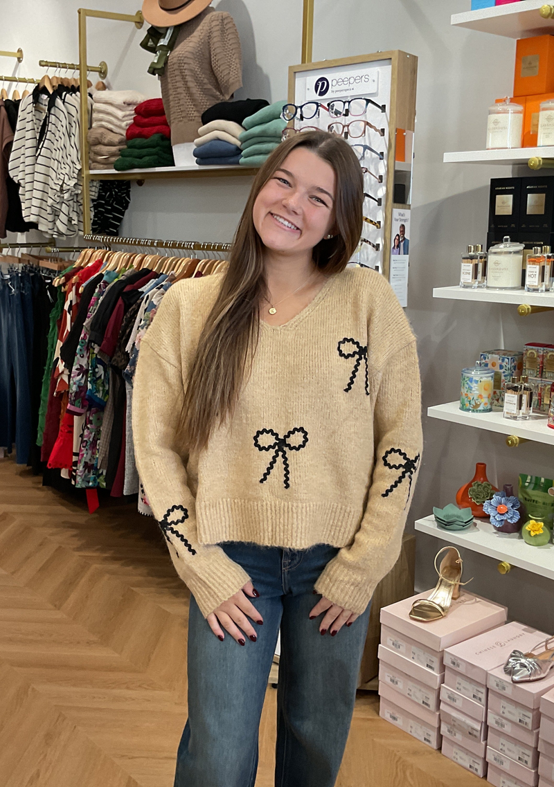 Neutral Bows Sweater